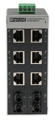 FL SWITCH SFN 6TX/2FX ST Ethernet Switch, 6 TP-RJ45-Ports, 2 LWL-Ports, 100 MBit/s vollduplex im ST-D-Format, Automatische Erkennung der Datenübertragungsrate von 10 oder 100 MBit/s (RJ45) von PHOENIX CONTACT