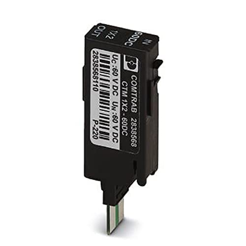 PHOENIX CONTACT CTM 1X2-60DC Überspannungsschutzstecker mit Doppelleiterschutz für Erdpotenzialfrei Betriebene Signalkreise. 60V DC Nennspannung, Schwarz, 10 Stück von PHOENIX CONTACT