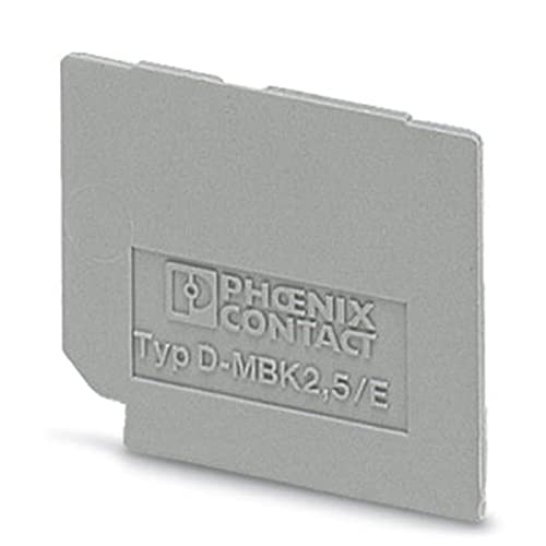 PHOENIX CONTACT D-MBK 2.5/E Abschlussdeckel, 24.5mm Länge, 1mm Breite, 20.9mm Höhe, Grau, 50 Stück von PHOENIX CONTACT