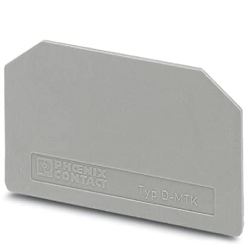 PHOENIX CONTACT D-MTK Abschlussdeckel, Keine Gefahrstoffe über den Grenzwerten, Grau, 1mm Breite, 50 Stück PHOENIX CONTACT D-MTK Abschlussdeckel, Keine Gefahrstoffe über den Grenzwerten, Grau, 1mm Breite, 50 Stück von PHOENIX CONTACT