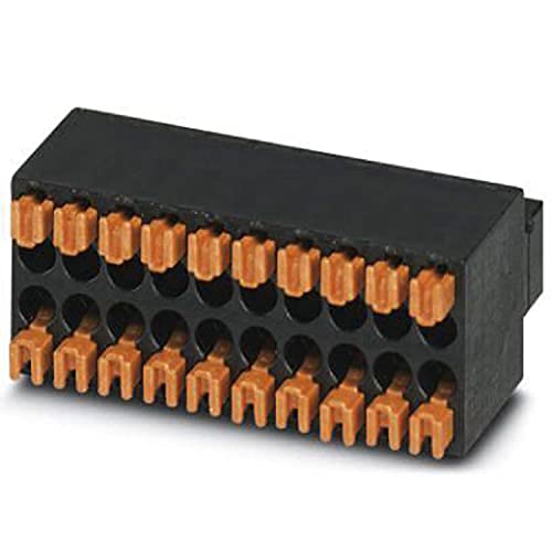 PHOENIX CONTACT DFMC 0,5/15-ST-2,54 Steckerteil, Polzahl 15 mit 30 Kontakten, Rastermaß 2,54 mm, Anschlussart Federkraftanschluss, Schwarz, 50 Stück von PHOENIX CONTACT