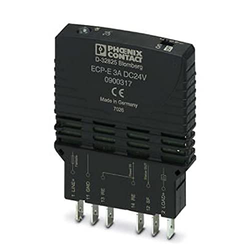 PHOENIX CONTACT ECP-E 3A Elektronischer Geräteschutzschalter, 1 Polzahl, 12.5mm Breite, 42.560g, Schwarz, 5 Stück PHOENIX CONTACT ECP-E 3A Elektronischer Geräteschutzschalter, 1 Polzahl, 12.5mm Breite, 42.560g, Schwarz, 5 Stück von PHOENIX CONTACT
