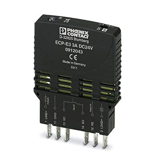 PHOENIX CONTACT ECP-E3 3A Elektronischer Geräteschutzschalter, 1 Polzahl, 12.5mm Breite, 43.320g, Schwarz, 5 Stück PHOENIX CONTACT ECP-E3 3A Elektronischer Geräteschutzschalter, 1 Polzahl, 12.5mm Breite, 43.320g, Schwarz, 5 Stück von PHOENIX CONTACT