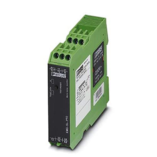 PHOENIX CONTACT EMD-SL-PTC Überwachungsrelais für Temperaturüberwachung von Motorwicklungen mit Fehlerspeicher, 22.5mm Breite, 90mm Höhe, Grün von PHOENIX CONTACT