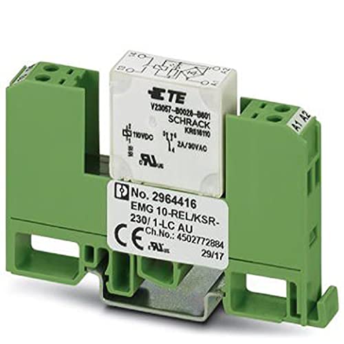 PHOENIX CONTACT EMG 10-REL/KSR-230/1-LC AU Relaismodul mit Fest Eingelötetem Kleinschaltrelais, Goldkontakt für Kleine Leistungen, 1 Schließer, 230V AC/DC Eingangsspannung, 10.6mm Breite, 75mm Höhe, 10 Stück PHOENIX CONTACT EMG 10-REL/KSR-230/1-LC AU Relaismodul mit Fest Eingelötetem Kleinschaltrelais, Goldkontakt für Kleine Leistungen, 1 Schließer, 230V AC/DC Eingangsspannung, 10.6mm Breite, 75mm Höhe, 10 Stück von PHOENIX CONTACT