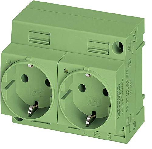 PHOENIX CONTACT EO-CF/UT/LED/DUO/GN Doppelsteckdose, Steckgesicht Typ CE, Schraubanschluss, Leuchtanzeige, 135.000g, Grün, 2 Stück PHOENIX CONTACT EO-CF/UT/LED/DUO/GN Doppelsteckdose, Steckgesicht Typ CE, Schraubanschluss, Leuchtanzeige, 135.000g, Grün, 2 Stück von PHOENIX CONTACT