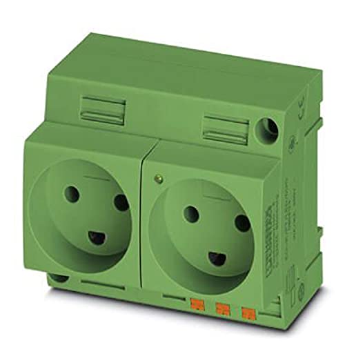 PHOENIX CONTACT EO-K/PT/LED/DUO/GN Doppelsteckdose, Steckgesicht Typ K, Push-in-Federanschluss, 9.990g, Grün, 2 Stück PHOENIX CONTACT EO-K/PT/LED/DUO/GN Doppelsteckdose, Steckgesicht Typ K, Push-in-Federanschluss, 9.990g, Grün, 2 Stück von PHOENIX CONTACT