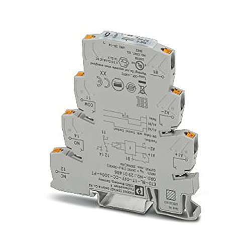 PHOENIX CONTACT ETD-BL-1T-OFF-CC-300S-PT Zeitrelais mit Ausschaltverzögerung (mit Steuerkontakt) und Einem Einstellbaren Zeitbereich (3 s - 300 s), mit Push-in-Anschluss, Grau von PHOENIX CONTACT