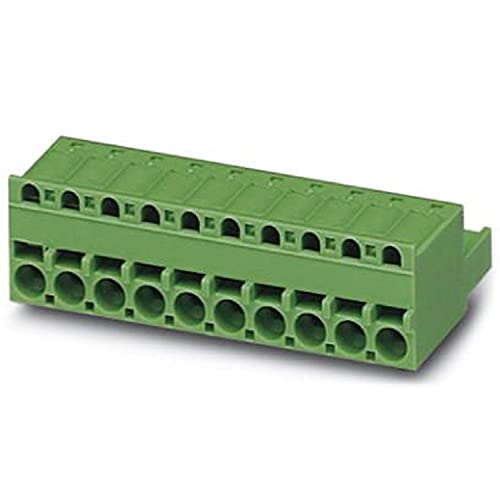 PHOENIX CONTACT FKCS 2.5/15-ST-5.08 Leiterplattensteckverbinder, 12A, 320V, 15 Anzahl der Potenziale, 15 Polzahl Pro Reihe, 15 Anzahl der Anschlüsse, 5.08mm Rastermaß, Grün, 50 Stück von PHOENIX CONTACT
