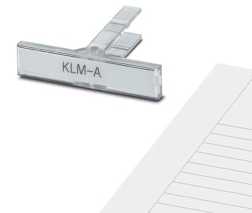 PHOENIX CONTACT KLM-A Klemmenleistenmarker zur Leistenkennzeichnung, 44 mm x 7mm Schriftfeldgröße, Transparent, 100 Stück von PHOENIX CONTACT