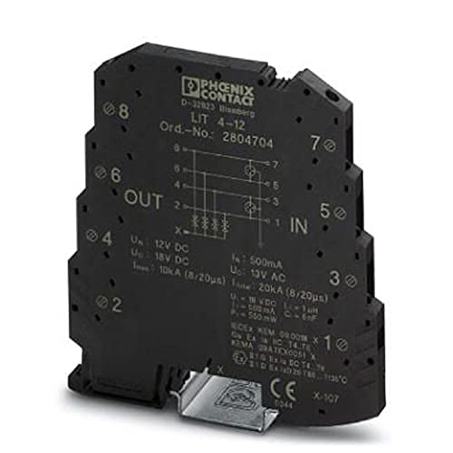 PHOENIX CONTACT LIT 4-12 Überspannungsschutz im Einteiligen 6.2mm Breiten Tragschienenmodul für Vier Erdpotenzialfrei Betriebene Signaladern, 10 Stück PHOENIX CONTACT LIT 4-12 Überspannungsschutz im Einteiligen 6.2mm Breiten Tragschienenmodul für Vier Erdpotenzialfrei Betriebene Signaladern, 10 Stück von PHOENIX CONTACT
