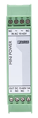 PHOENIX CONTACT MINI-PS-10-42AC/15-60DC/3 AC-Einspeisemodul Versorgt den MINI DC/DC-Wandler mit Einer Gleichgerichteten und Gesiebten Versorgungsspannung von PHOENIX CONTACT