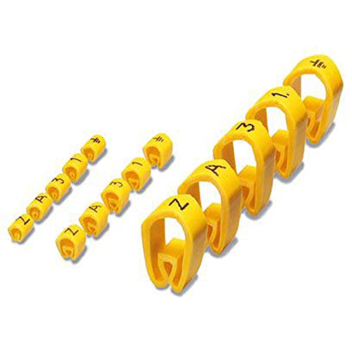 PHOENIX CONTACT PMH 4:ZAHLEN 5 Leiterbezeichnungshülse, 5 Zahlen, 8.5mm-12.0mm Geeignet für Durchmesser, 6.2 mm.Breite, Gelb, 50 Stück von PHOENIX CONTACT