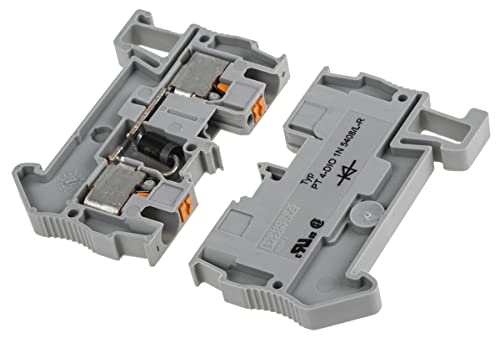 PHOENIX CONTACT PT 4-DIO 1N 5408/L-R Bauelementreihenklemme mit Integrierter Diode 1N5408, Grau, 800 V, 1.5 A, Push-in-Anschluss, 0,2 mm² - 6 mm² Querschnitt, 56 mm Länge, 6.2 mm Breite, 50 Stück PHOENIX CONTACT PT 4-DIO 1N 5408/L-R Bauelementreihenklemme mit Integrierter Diode 1N5408, Grau, 800 V, 1.5 A, Push-in-Anschluss, 0,2 mm² - 6 mm² Querschnitt, 56 mm Länge, 6.2 mm Breite, 50 Stück von PHOENIX CONTACT