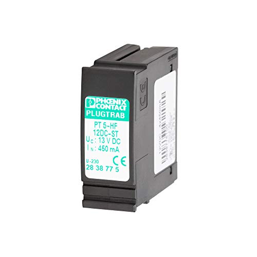 PHOENIX CONTACT PT 5-HF-12 DC-ST Überspannungsschutzstecker mit HF-Schutzschaltung für 4 Signaladern, 12 V DC, 10 Stück PHOENIX CONTACT PT 5-HF-12 DC-ST Überspannungsschutzstecker mit HF-Schutzschaltung für 4 Signaladern, 12 V DC, 10 Stück von PHOENIX CONTACT