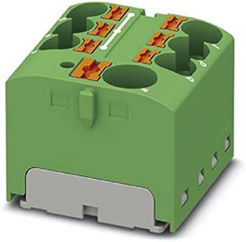 PHOENIX CONTACT PTFIX 10/6X4 GN Verteilerblock, 450 V, 32 A, Anzahl der Anschlüsse 7, Querschnitt 0,2 mm²-6 mm², AWG 24-10, Breite 27,9 mm, Höhe 21,7 mm, Grün, 8 Stück PHOENIX CONTACT PTFIX 10/6X4 GN Verteilerblock, 450 V, 32 A, Anzahl der Anschlüsse 7, Querschnitt 0,2 mm²-6 mm², AWG 24-10, Breite 27,9 mm, Höhe 21,7 mm, Grün, 8 Stück von PHOENIX CONTACT