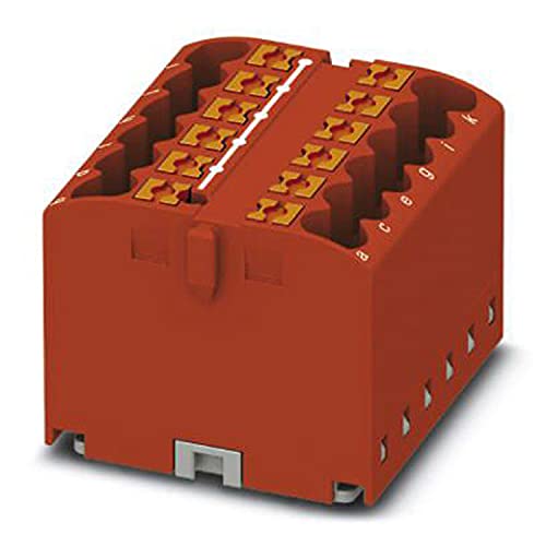 PHOENIX CONTACT PTFIX 12X2,5-G RD Verteilerblock, Grundklemme, 450 V, 24 A, Anzahl der Anschlüsse 12, Querschnitt 0,14 mm²-4 mm², AWG 26-12, Breite 31,5 mm, Höhe 22,7 mm, Rot, 8 Stück PHOENIX CONTACT PTFIX 12X2,5-G RD Verteilerblock, Grundklemme, 450 V, 24 A, Anzahl der Anschlüsse 12, Querschnitt 0,14 mm²-4 mm², AWG 26-12, Breite 31,5 mm, Höhe 22,7 mm, Rot, 8 Stück von PHOENIX CONTACT