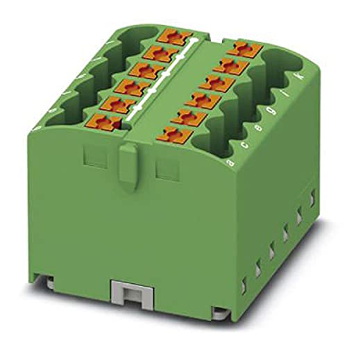 PHOENIX CONTACT PTFIX 12X2,5 GN Verteilerblock, Grundklemme, 450 V, 24 A, Anzahl der Anschlüsse 12, Querschnitt 0,14 mm²-4 mm², AWG 26-12, Breite 31,5 mm, Höhe 21,7 mm, Grün, 8 Stück PHOENIX CONTACT PTFIX 12X2,5 GN Verteilerblock, Grundklemme, 450 V, 24 A, Anzahl der Anschlüsse 12, Querschnitt 0,14 mm²-4 mm², AWG 26-12, Breite 31,5 mm, Höhe 21,7 mm, Grün, 8 Stück von PHOENIX CONTACT