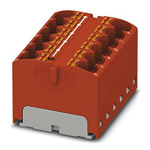 PHOENIX CONTACT PTFIX 12X4-G RD Verteilerblock, Intern Gebrückt, 450 V, 32 A, Anzahl der Anschlüsse 12, Querschnitt 0,2 mm²-6 mm², AWG 24-10, Breite 36,9 mm, Höhe 22,7 mm, Rot, 8 Stück PHOENIX CONTACT PTFIX 12X4-G RD Verteilerblock, Intern Gebrückt, 450 V, 32 A, Anzahl der Anschlüsse 12, Querschnitt 0,2 mm²-6 mm², AWG 24-10, Breite 36,9 mm, Höhe 22,7 mm, Rot, 8 Stück von PHOENIX CONTACT