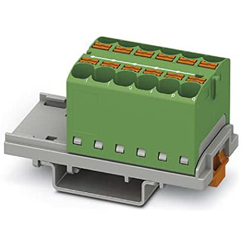 PHOENIX CONTACT PTFIX 12X4-NS35 GN Verteilerblock, Block mit senkrechter Ausrichtung, 800 V, 32 A, Anzahl der Anschlüsse 12, Querschnitt 0,2 mm²-6 mm², AWG 24-10, Breite 28,6 mm, Grün, 8 Stück PHOENIX CONTACT PTFIX 12X4-NS35 GN Verteilerblock, Block mit senkrechter Ausrichtung, 800 V, 32 A, Anzahl der Anschlüsse 12, Querschnitt 0,2 mm²-6 mm², AWG 24-10, Breite 28,6 mm, Grün, 8 Stück von PHOENIX CONTACT