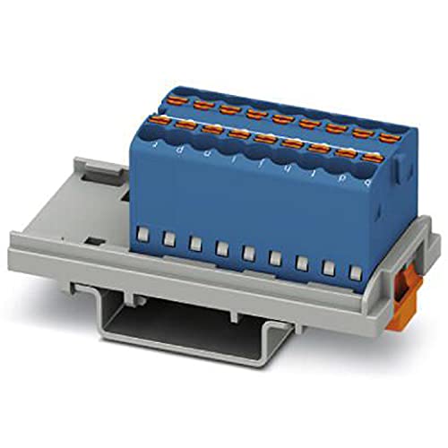 PHOENIX CONTACT PTFIX 18X1.5-NS35 BU Verteilerblock, Intern Gebrückt, 500V Nennspannung, 17.5A Nennstrom, 18 Anzahl der Anschlüsse, 0.14 mm²-2.5mm² Querschnitt, 21.6 mm Breite, Blau, 20 Stück PHOENIX CONTACT PTFIX 18X1.5-NS35 BU Verteilerblock, Intern Gebrückt, 500V Nennspannung, 17.5A Nennstrom, 18 Anzahl der Anschlüsse, 0.14 mm²-2.5mm² Querschnitt, 21.6 mm Breite, Blau, 20 Stück von PHOENIX CONTACT
