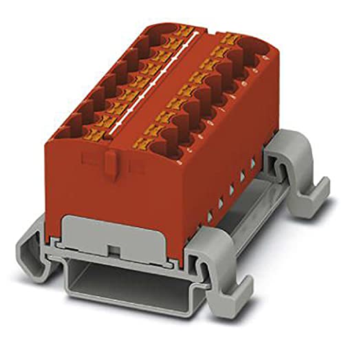 PHOENIX CONTACT PTFIX 18X4-NS35A RD Verteilerblock, Block mit waagerechter Ausrichtung, 800 V, 32 A, Anzahl der Anschlüsse 18, Querschnitt 0,2 mm²-6 mm², AWG 24-10, Breite 55,4 mm, Rot, 8 Stück PHOENIX CONTACT PTFIX 18X4-NS35A RD Verteilerblock, Block mit waagerechter Ausrichtung, 800 V, 32 A, Anzahl der Anschlüsse 18, Querschnitt 0,2 mm²-6 mm², AWG 24-10, Breite 55,4 mm, Rot, 8 Stück von PHOENIX CONTACT
