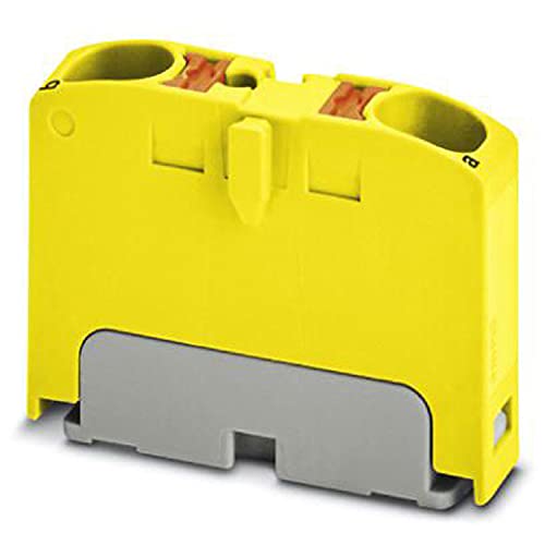 PHOENIX CONTACT PTFIX 2X4 YE Verteilerblock, 0.2mm² - 6 mm² Querschnitt, 6.2 mm Breite, 21.7mm Höhe, 2 Anzahl der Anschlüsse, Gelb, 50 Stück von PHOENIX CONTACT