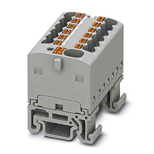 PHOENIX CONTACT PTFIX 4/12X1.5-NS15A GY Verteilerblock, 41A Nennstrom, Push-in-Anschluss, 13 Anzahl der Anschlüsse, 31.4 mm Breite, Grau, 20 Stück von PHOENIX CONTACT