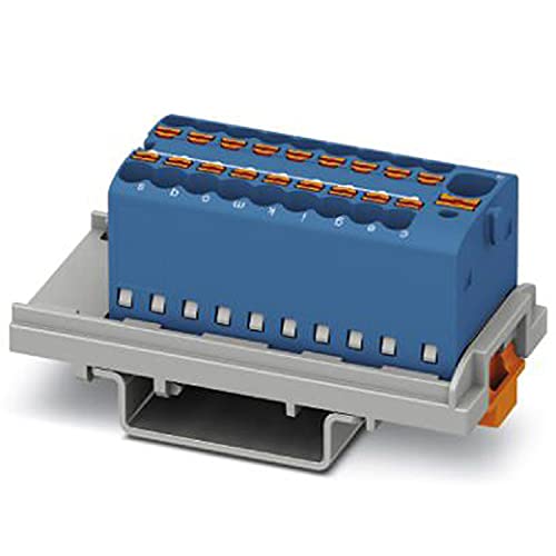 PHOENIX CONTACT PTFIX 4/18X1.5-NS35 BU Verteilerblock,Block mit Senkrechter Ausrichtung/Integrierter Einspeisung,500V Nennspannung,17.5A Nennstrom, Push-in-Anschluss,19 Anzahl der Anschlüsse,20 Stück von PHOENIX CONTACT