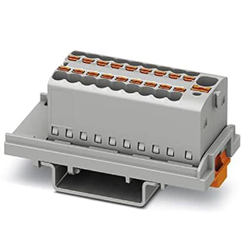 PHOENIX CONTACT PTFIX 4/18X1.5-NS35 GY Verteilerblock,Block mit Senkrechter Ausrichtung/Integrierter Einspeisung,500V Nennspannung,17.5A Nennstrom,Push-in-Anschluss,19 Anzahl der Anschlüsse,1 Stück von PHOENIX CONTACT