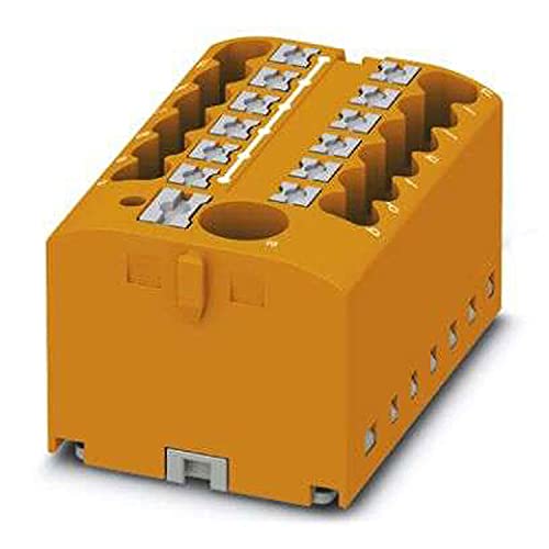 PHOENIX CONTACT PTFIX 6/12X2,5 OG Verteilerblock, Grundklemme mit Einspeisung, 450 V, 24 A, Anzahl der Anschlüsse 13, Querschnitt 0,14 mm²-4 mm², AWG 26-12, Breite 41 mm, Höhe 21,7 mm, Orange, 8 Stück PHOENIX CONTACT PTFIX 6/12X2,5 OG Verteilerblock, Grundklemme mit Einspeisung, 450 V, 24 A, Anzahl der Anschlüsse 13, Querschnitt 0,14 mm²-4 mm², AWG 26-12, Breite 41 mm, Höhe 21,7 mm, Orange, 8 Stück von PHOENIX CONTACT