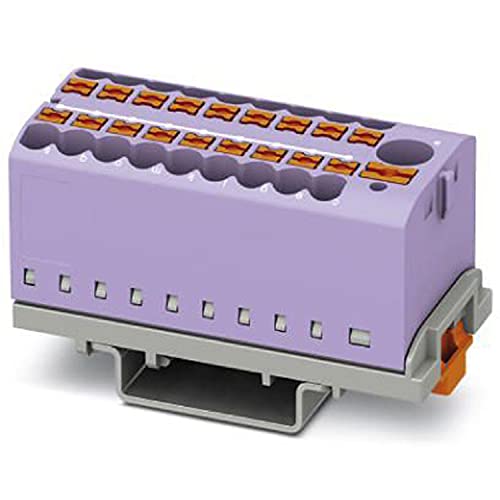 PHOENIX CONTACT PTFIX 6/18X2,5-NS35 VT Verteilerblock, Block mit senkrechter Ausrichtung und integrierter Einspeisung, 690 V, 24 A, Anzahl der Anschlüsse 19, Querschnitt 0,14 mm²-4 mm², 8 Stück von PHOENIX CONTACT