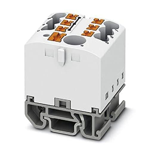 PHOENIX CONTACT PTFIX 6/6X2,5-NS15A WH Verteilerblock, Block mit waagerechter Ausrichtung und integrierter Einspeisung, 690 V, 24 A, Anzahl der Anschlüsse 7, Querschnitt 0,14 mm²-4 mm², 10 Stück von PHOENIX CONTACT