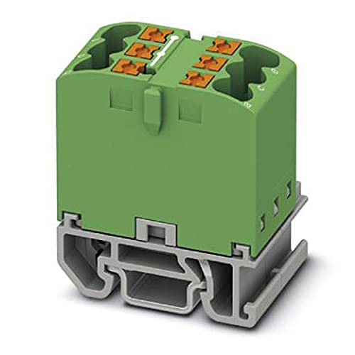 PHOENIX CONTACT PTFIX 6X2,5-NS15A GN Verteilerblock, Block mit waagerechter Ausrichtung, 690 V, 24 A, Anzahl der Anschlüsse 6, Querschnitt 0,14 mm²-4 mm², 10 Stück von PHOENIX CONTACT