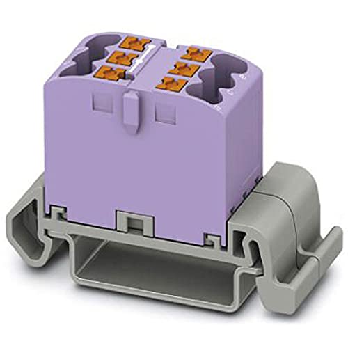 PHOENIX CONTACT PTFIX 6X2,5-NS35A VT Verteilerblock, Block mit waagerechter Ausrichtung, 690 V, 24 A, Anzahl der Anschlüsse 6, Querschnitt 0,14 mm²-4 mm², AWG: 26-12, Breite 16 mm, Violett, 10 Stück PHOENIX CONTACT PTFIX 6X2,5-NS35A VT Verteilerblock, Block mit waagerechter Ausrichtung, 690 V, 24 A, Anzahl der Anschlüsse 6, Querschnitt 0,14 mm²-4 mm², AWG: 26-12, Breite 16 mm, Violett, 10 Stück von PHOENIX CONTACT