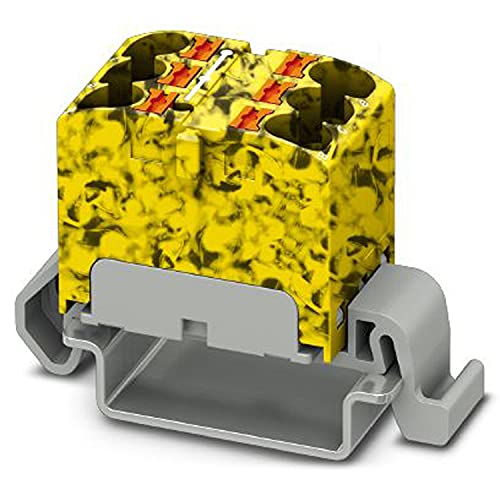 PHOENIX CONTACT PTFIX 6X4-NS35A-FE Verteilerblock, Block mit waagerechter Ausrichtung, 800 V, 32 A, Anzahl der Anschlüsse 6, Querschnitt 0,2 mm²-6 mm², 10 Stück von PHOENIX CONTACT