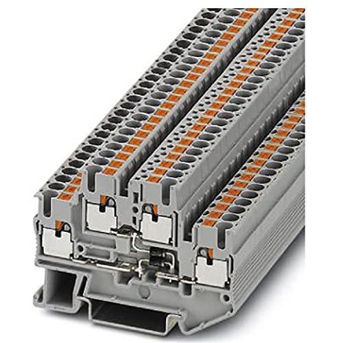 PHOENIX CONTACT PTTB 2,5-2DIO/O-UR/UL-UR Bauelementreihenklemme mit Integrierter Diode 1N4007, Grau, 20 A Nennstrom, 4 Anschlüsse, 0.14 mm² - 4 mm² Querschnitt, 5.2 mm Breite, 50 Stück von PHOENIX CONTACT