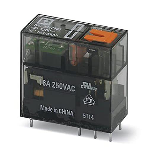PHOENIX CONTACT REL-MR-120AC/21HC/MS Steckbares Miniaturrelais mit Leistungskontakt, 1 Wechsler, Prüftaste, Mechanische Schaltstellungsanzeige, Status-LED, 120 V AC Eingangsspannung, 10 Stück PHOENIX CONTACT REL-MR-120AC/21HC/MS Steckbares Miniaturrelais mit Leistungskontakt, 1 Wechsler, Prüftaste, Mechanische Schaltstellungsanzeige, Status-LED, 120 V AC Eingangsspannung, 10 Stück von PHOENIX CONTACT