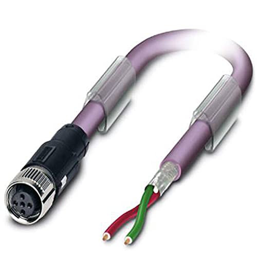 PHOENIX CONTACT SAC-2P-10.0-910/FSB SCO Profibus (12 MBit-s) Bussystem-Kabel, 2-Polig, PUR Halogenfrei, Freies Leitungsende, Auf Buchse Gerade M12 Speedcon, B Kodierung, 10m Kabellänge, Violett von PHOENIX CONTACT