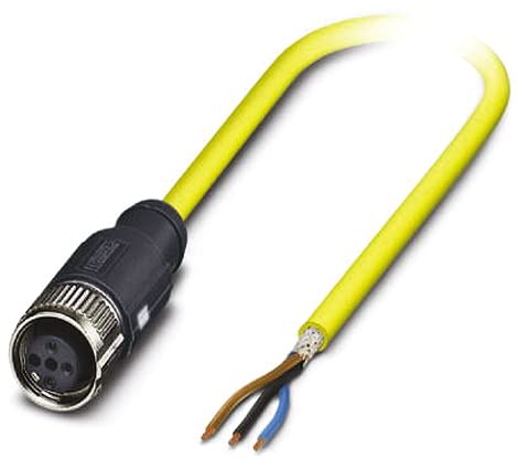 PHOENIX CONTACT SAC-3P-2.0-542/FS SH SCO BK Sensor/Aktor-Kabel, 3 Polig, Geschirmt, Kodierung A, Buchse Gerade M12, 2m Kabellänge, Gelb von PHOENIX CONTACT
