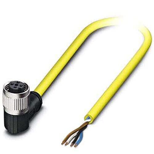 PHOENIX CONTACT SAC-4P-2.0-542/M12FR BK Sensor/Aktor-Kabel, 4 Polig, Kodierung A, 2m Kabellänge, Gelb von PHOENIX CONTACT