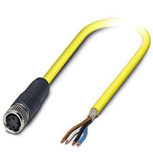 PHOENIX CONTACT SAC-4P-2.0-542/M8 FS SH BK Sensor/Aktor-Kabel, 4 Polig, Geschirmt, 2m Kabellänge, 80.600g, Gelb von PHOENIX CONTACT