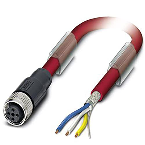 PHOENIX CONTACT SAC-4P-2.0-990/M12FS Bussystem-Kabel, 4-Polig, A Kodierung, 2m Kabellänge, 162.600g, Rot von PHOENIX CONTACT