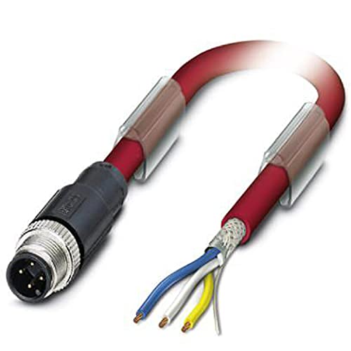 PHOENIX CONTACT SAC-4P-M12MS/2.0-990 Bussystem-Kabel, 4-Polig, A Kodierung, 2m Kabellänge, 164.000g, Rot von PHOENIX CONTACT