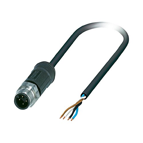 PHOENIX CONTACT SAC-4P-M12MS/5.0-28X OD Sensor/Aktor-Kabel, 4 Polig, M12 Stecker Gerade, A Kodierung, 5m Kabellänge, Schwarzgrau von PHOENIX CONTACT