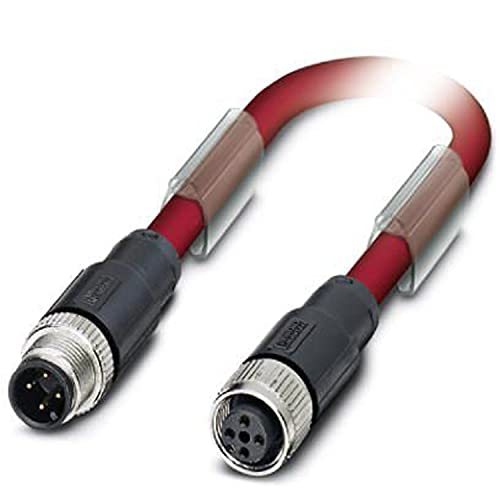 PHOENIX CONTACT SAC-4P-M12MS/5.0-990/M12FS Bussystem-Kabel, 4-Polig, A Kodierung, 5m Kabellänge, Rot von PHOENIX CONTACT
