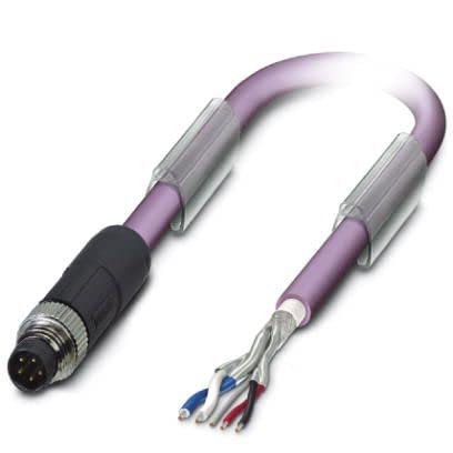 PHOENIX CONTACT SAC-5P-M 8MS/2.0-920 circaNopen/DeviceNet Bussystem Kabel, 5-Polig, Geschirmt, M8 Stecker Gerade, 2m Kabellänge, Steckverbinder UnGeschirmt, Violett von PHOENIX CONTACT