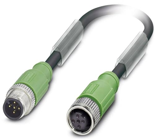 PHOENIX CONTACT SAC-5P-M12MS/3.0-PUR/M12FS SH Sensor/Aktor-Kabel, 3m Kabellänge, M12 Stecker Gerade, 5 Polig, Schwarzgrau von PHOENIX CONTACT