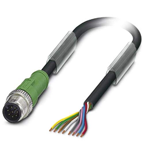 PHOENIX CONTACT SAC-8P-M12MS/1.5-PUR Sensor/Aktor-Kabel, 8 Polig, Stecker Gerade M12, 1.5m Kabellänge, Schwarzgrau von Phoenix