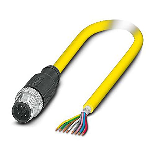 PHOENIX CONTACT SAC-8P-M12MS/2.0-542 SH BK Sensor/Aktor-Kabel, 8 Polig, Geschirmt, 2m Kabellänge, 136.000g, Gelb von PHOENIX CONTACT